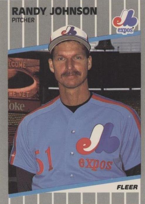 1989 Fleer Randy Johnson (#381) PSA 8 Rookie Card, Blacked Out Ad ^GRUMPYBUCK^