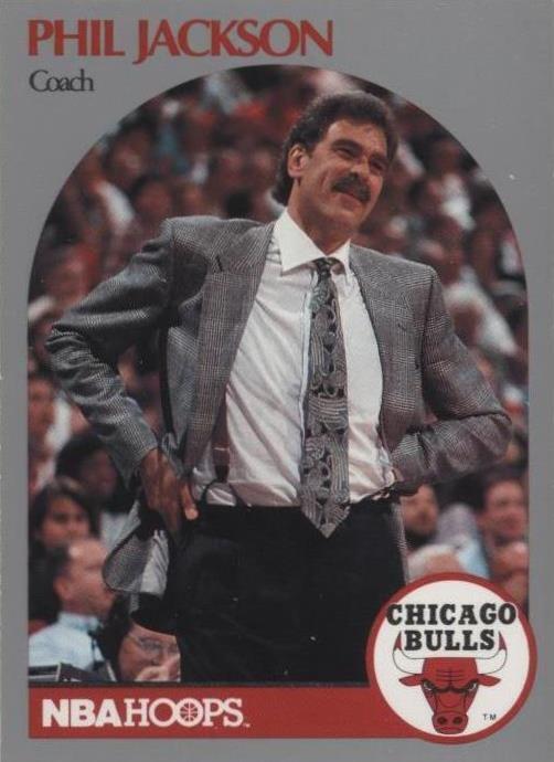 1990-91 Hoops Phil Jackson (#308) NM Early Bulls Coach Card ^GRUMPYBUCK^